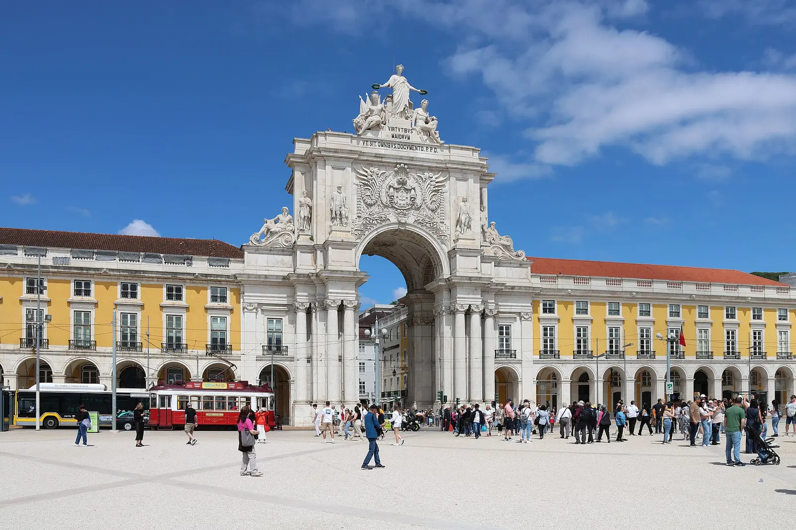 The Rua Augusta Arch on Praça do Comércio, one of the museums in Lisbon
